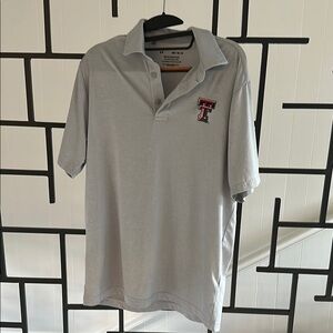 Texas Tech Gray Polo Embroidered Logo